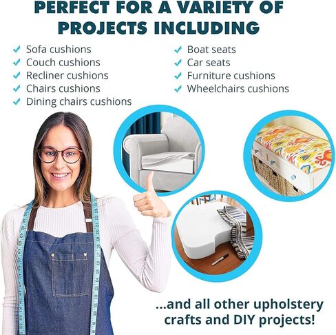 FOAMMA 4" x 40" x 48" Medium Density Upholstery Foam Cushion (Seat Replacement, Upholstery Sheet, Foam Padding) Made in USA! in Saudi Arabia