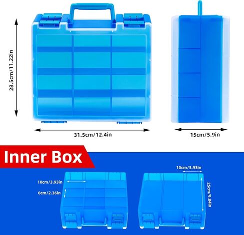 صندوق تخزين بطاقات التداول لأكثر من 3200 حافظة مزدوجة الجوانب، متوافقة مع MTG وTCG والبطاقات الرياضية. (باستثناء البطاقات) (أزرق) in Kuwait