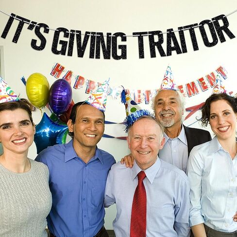 It's Giving Traitor Banner, Farewell Party Decorations, Going Away, Break Up, Job Change, Retirement Party Decor Supplies, Black Glitter in Saudi Arabia