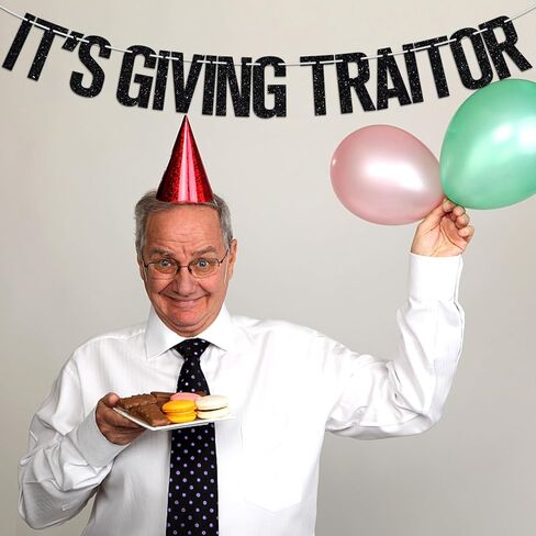 It's Giving Traitor Banner, Farewell Party Decorations, Going Away, Break Up, Job Change, Retirement Party Decor Supplies, Black Glitter in Saudi Arabia