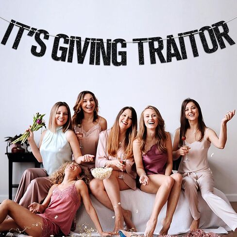It's Giving Traitor Banner, Farewell Party Decorations, Going Away, Break Up, Job Change, Retirement Party Decor Supplies, Black Glitter in Saudi Arabia