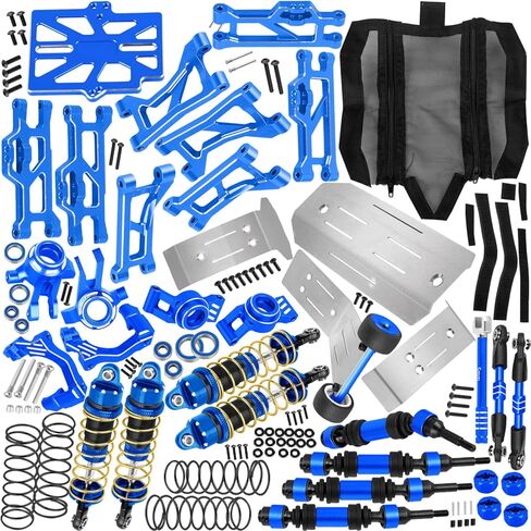 RC Upgrades Part for 1/16 Mini Maxx(#107154-1),Shocks,Dust Resist Cover,Controller Mount Plate,Drive Shaft,Wheelie Bar,Chassis,Arm,Caster/Steering Block,Stub Axle Carriers,Links,Navy Blue in Saudi Arabia