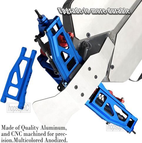 #45 Steel Drive Shaft CVD Upgrades Part for 1/10 Slash Rustler Stampede Hoss VXL 4X4 4WD,4PCS Alloy Full Metal Front Rear Shocks Absorber Damper, Front Rear Suspension A Arm,Navy Blue in Saudi Arabia