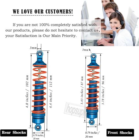 #45 Steel Drive Shaft CVD Upgrades Part for 1/10 Slash Rustler Stampede Hoss VXL 4X4 4WD,4PCS Alloy Full Metal Front Rear Shocks Absorber Damper, Front Rear Suspension A Arm,Navy Blue in Saudi Arabia