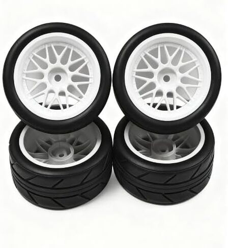 سيارة التحكم عن بعد بمقياس 1/10 إطارات سباق 12 مم محول سداسي HSP، Tamiya، Jingshang، WL Tools مقاس 1/10 إطارات سيارات سباق الطرق بجهاز التحكم عن بعد (أبيض) الإطارات ملتصقة. in Kuwait