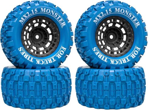 12mm Hex RC Wheel Tires Colored Rubber Tires for 1/16 Traxxas Mini Maxx 107154-1 Mini XRT VXL 108076-1 E-Revo Mini XRT MJX 16207 16210 16209 16208 HSP 94186 LOSI 1/18 Mini LMT Upgrade (4PCS) in Saudi Arabia