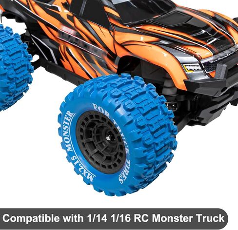 12mm Hex RC Wheel Tires Colored Rubber Tires for 1/16 Traxxas Mini Maxx 107154-1 Mini XRT VXL 108076-1 E-Revo Mini XRT MJX 16207 16210 16209 16208 HSP 94186 LOSI 1/18 Mini LMT Upgrade (4PCS) in Saudi Arabia