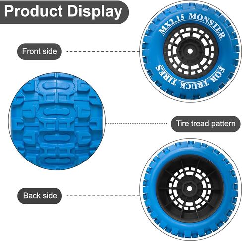 12mm Hex RC Wheel Tires Colored Rubber Tires for 1/16 Traxxas Mini Maxx 107154-1 Mini XRT VXL 108076-1 E-Revo Mini XRT MJX 16207 16210 16209 16208 HSP 94186 LOSI 1/18 Mini LMT Upgrade (4PCS) in Saudi Arabia