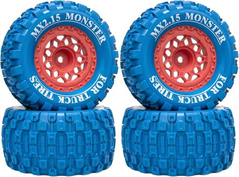 12mm Hex RC Wheel Tires Colored Rubber Tires for 1/16 Traxxas Mini Maxx 107154-1 Mini XRT VXL 108076-1 E-Revo Mini XRT MJX 16207 16210 16209 16208 HSP 94186 LOSI 1/18 Mini LMT Upgrade (4PCS) in Saudi Arabia