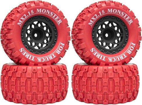12mm Hex RC Wheel Tires Colored Rubber Tires for 1/16 Traxxas Mini Maxx 107154-1 Mini XRT VXL 108076-1 E-Revo Mini XRT MJX 16207 16210 16209 16208 HSP 94186 LOSI 1/18 Mini LMT Upgrade (4PCS) in Saudi Arabia