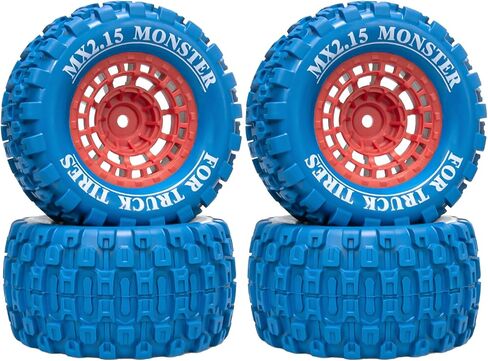 12mm Hex RC Wheel Tires Colored Rubber Tires for 1/16 Traxxas Mini Maxx 107154-1 Mini XRT VXL 108076-1 E-Revo Mini XRT MJX 16207 16210 16209 16208 HSP 94186 LOSI 1/18 Mini LMT Upgrade (4PCS) in Saudi Arabia