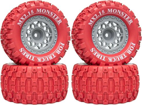 12mm Hex RC Wheel Tires Colored Rubber Tires for 1/16 Traxxas Mini Maxx 107154-1 Mini XRT VXL 108076-1 E-Revo Mini XRT MJX 16207 16210 16209 16208 HSP 94186 LOSI 1/18 Mini LMT Upgrade (4PCS) in Saudi Arabia