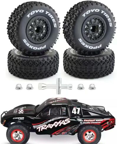 عجلات وإطارات Levelda RC سداسية مقاس 12 مم للتحكم عن بعد مناسبة لإطارات الشاحنات القصيرة Trax ويمكن تطبيقها على إطارات وعجلات Slash 4x4 2WD Arrma Senton HSP المعدلة. in Kuwait