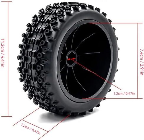 عجلات وإطارات Levelda RC سداسية مقاس 12 مم للتحكم عن بعد مناسبة لإطارات الشاحنات القصيرة Trax ويمكن تطبيقها على إطارات وعجلات Slash 4x4 2WD Arrma Senton HSP المعدلة. in Kuwait