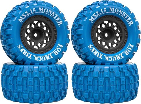 إطارات عجلة سداسية RC مقاس 12 مم إطارات مطاطية ملونة لـ 1/16 Traxxas Mini Maxx 107154-1 Mini XRT VXL 108076-1 E-Revo Mini XRT MJX 16207 16210 16209 16208 HSP 94186 LOSI 1/18 Mini LMT ترقية (4 قطع) in Kuwait