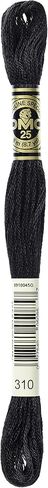 DMC 117-310 Mouline Stranded Cotton Six Strand Embroidery Floss Thread, Black, 8.7-Yard in Saudi Arabia