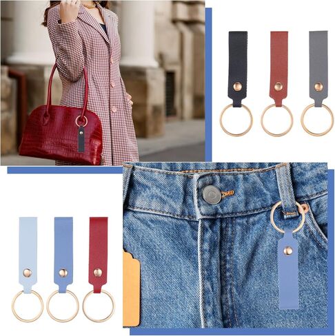 20Pcs PU Leather Keychain Blanks, Rectangular Leather Keychain Blanks with Keychain Rings, Key Fob Kit for DIY Engraving Key Chains Craft in Saudi Arabia