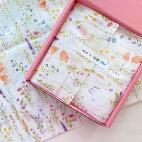 DNUZEWR 50 ورقة مناديل تغليف هدايا الزهور مقاس 20 × 14 بوصة مناديل ورقية زهرية لحقيبة الهدايا، والحرف الفنية، وحفلات الزفاف، وأعياد الميلاد، وديكور حمام الطفل in Kuwait