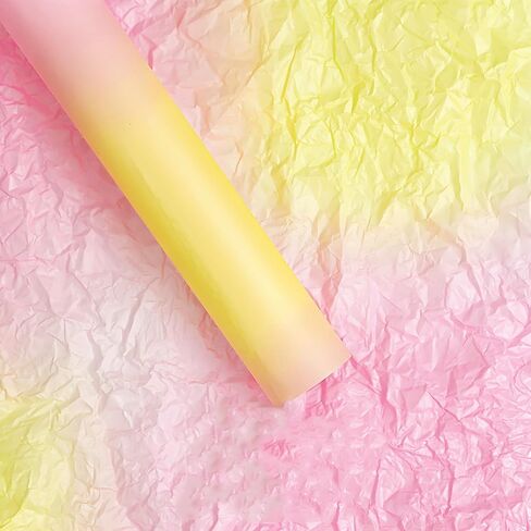 Amonk 20 Sheets Pink to Blue Gradient Gift Wrapping Paper, Flower Tissue Paper Bulk Pearly Present Wrapping Sheets for DIY Crafts, Birthday, Wedding and Valentine's Decorations (20x27.5in) in Saudi Arabia