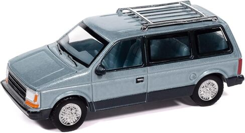 1987 فوييجر فان آيس ميتاليك وأزرق توايلايت ميتاليك 2 درجة مع تصميم داخلي أزرق مايتي ميني فانز سلسلة 1/64 دييكاست موديل سيارة من أوتو وورلد AWSP197A in Saudi Arabia
