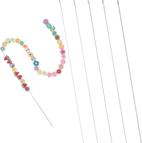 5 PCS Beading Needles for Jewelry Making, 6.7 Inches Bead Needle, 5 Thickness Styles Bead Spinner Needles for Beaded Bracelets, Necklaces Jewelry Making(0.4|0.5|0.6|0.7|0.8mm) in Saudi Arabia