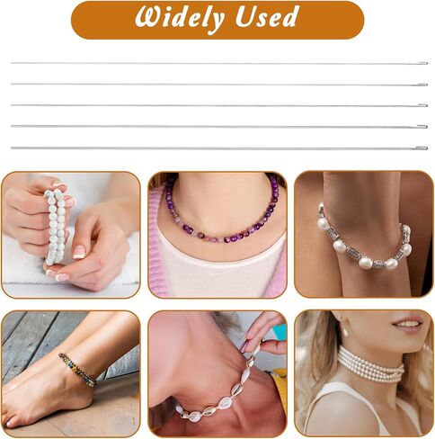 5 PCS Beading Needles for Jewelry Making, 6.7 Inches Bead Needle, 5 Thickness Styles Bead Spinner Needles for Beaded Bracelets, Necklaces Jewelry Making(0.4|0.5|0.6|0.7|0.8mm) in Saudi Arabia