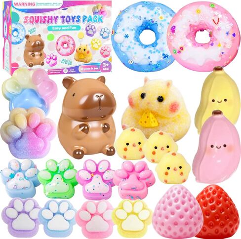 Taba Toys 21Pack - Squishy Fidget Toys Kit, Birthday Gifts for 4 5 6 7 8 9 10 11 12 Year Old Girls Girl Grandkids, Kids Toys for Girls 4-6 6-8 7-8 8-10 10-12 in Saudi Arabia