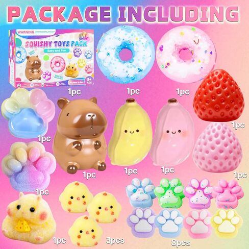 Taba Toys 21Pack - Squishy Fidget Toys Kit, Birthday Gifts for 4 5 6 7 8 9 10 11 12 Year Old Girls Girl Grandkids, Kids Toys for Girls 4-6 6-8 7-8 8-10 10-12 in Saudi Arabia