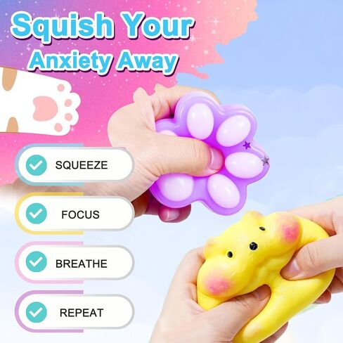 Taba Toys 21Pack - Squishy Fidget Toys Kit, Birthday Gifts for 4 5 6 7 8 9 10 11 12 Year Old Girls Girl Grandkids, Kids Toys for Girls 4-6 6-8 7-8 8-10 10-12 in Saudi Arabia