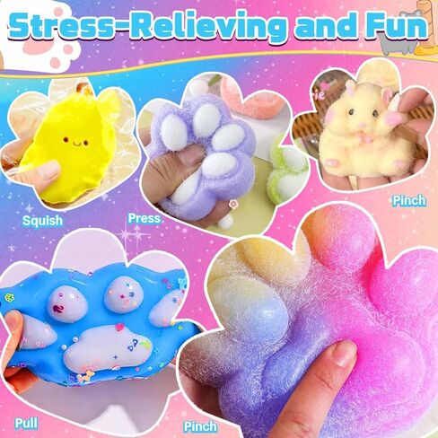 Taba Toys 21Pack - Squishy Fidget Toys Kit, Birthday Gifts for 4 5 6 7 8 9 10 11 12 Year Old Girls Girl Grandkids, Kids Toys for Girls 4-6 6-8 7-8 8-10 10-12 in Saudi Arabia