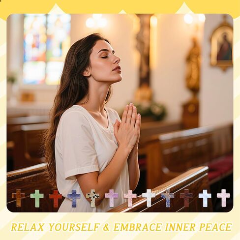 12 قطعة من بيض عيد الفصح المعبأة مسبقًا من NZNDB مع قطع صغيرة من حجر الكريستال المتقاطع، بيض عيد الفصح مع صلبان الجيب للأطفال الأولاد والبنات، حشوات سلة عيد الفصح، هدايا الحفلات، صيد بيض عيد الفصح in Kuwait