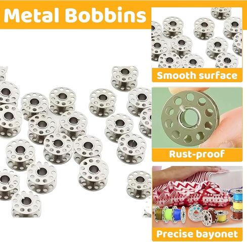 Sewing Machine Bobbins Set 30 Pack Metal Spools Compatible with Brother Singer Janome Sewing Accessories Tools in Saudi Arabia
