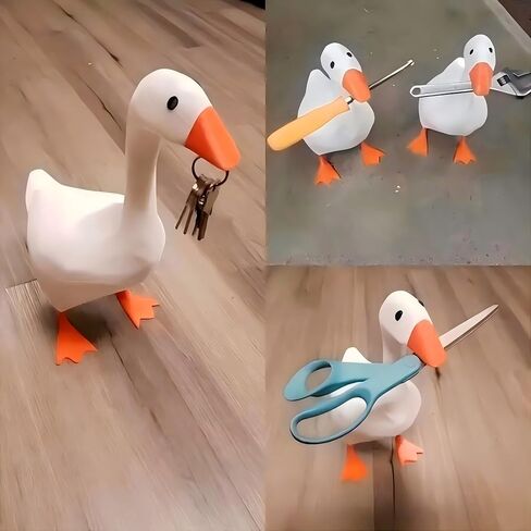 Desk Goose - Desk Accessories for Office & Home, Goose Desk Figurine Desk Porch Goose Magnetic Key Holder for Room Decor in Saudi Arabia