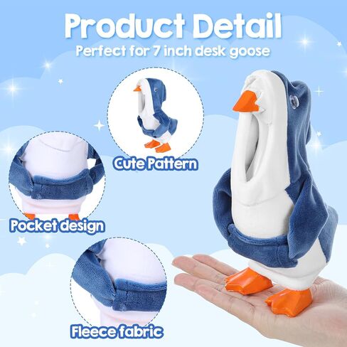 5.9inch Desk Goose Outfits, Mini Desk Goose Hoodie Small Desk Goose Clothes Set for Magnetic Goose Statue (Shark) in Saudi Arabia