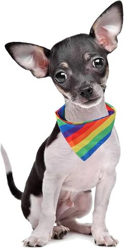 Tinsow 2 Pcs Dog Bandanas Gay Pride Rainbow Bandanas Cotton Handkerchiefs Party Supply Pet Bandana in Saudi Arabia