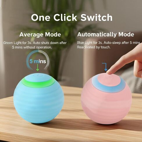 مجموعة كرات لعبة تفاعلية للقطط، كرة لعبة متنقلة داخلية للقطط مع ضوء LED، كرة ذكية للحيوانات الأليفة، لعبة مطاردة كهربائية ذكية أوتوماتيكية، قابلة للشحن عبر USB - عبوتان in Kuwait