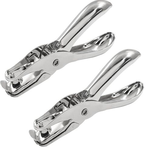 2Pcs 1/4 Inch Hole Puncher Single Mini Paper Punch - 6mm, Small Handheld Hole Puncher Circle Tiny Metal Craft Punch for Office Tag DIY Cards Sheet in Kuwait