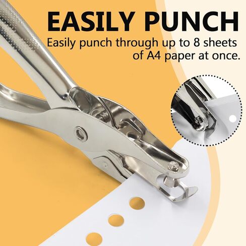 2Pcs 1/4 Inch Hole Puncher Single Mini Paper Punch - 6mm, Small Handheld Hole Puncher Circle Tiny Metal Craft Punch for Office Tag DIY Cards Sheet in Kuwait