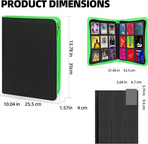 Premium Trading Card Storage Album,9 Pocket 40 Side Pages, 360 Cards,Black Zipper Binder for Collectible Games, Sports Card Organization&Protection (Black) in Saudi Arabia