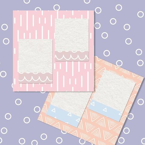 Whaline 60 ورقة باستيل خربش نمط ورقة شريطية موجة نجمة مزدوجة من جانب سجل القصاصات ورقة التخصص لفصل الربيع DIY الحرف اليدوية صنع بطاقة، 5.5 × 8.3 بوصة in Kuwait