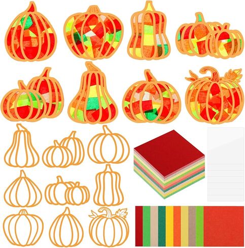 Zonon 27 جهاز كمبيوتر شخصى عيد الحب قلوب Suncatchers الحرفية مجموعات DIY القلب الزجاج الملون تأثير المناديل الورقية السائبة لديكور النافذة زخرفة الربيع حزب تفضل الأنشطة الفنية المنزلية in Kuwait