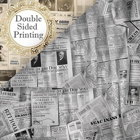24 Sheets Valentine's Day Scrapbook Paper, Retro Newspaper Decorative Craft Paper Folded Flat for Valentine Card Making Wedding Party Photo Album Decor, 12'' x 12'' in Saudi Arabia