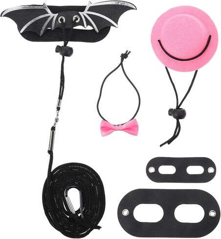 VANZACK Adjustable Lizard Leash and Bow Tie Kit Portable Gecko Harness and Pink Birthday Hat Set for Reptile Outdoor Walking and Travel in Saudi Arabia