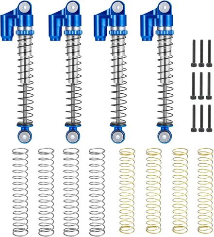 RC 48mm Shocks Aluminum Threaded Tele Absorber Damper Long Travel Shocks with Springs for All 1/24th Axial SCX24 AXI90081 Deadbolt AXI00005 AXI00006 RC Crawler Car Upgrades in Saudi Arabia