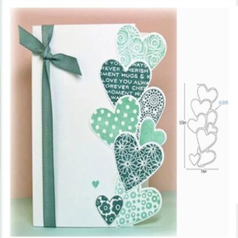 Love Heart Cutting Dies for Card Making, Hollow Heart Wedding Frame Metal Die Cuts for DIY Scrapbooking Photo Decorative Embossing Paper (Big Size) in Saudi Arabia