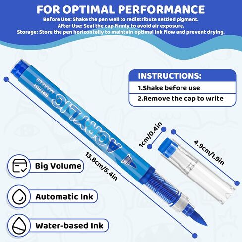 White & Black Acrylic Paint Pens Sets - 12 Pack Paint Pens Markers, Brush Tip & Direct Ink Flow Suitable for Stone,Paper,Wood,Glass,Fabric Paint,DIY Crafts (White&Black) in Saudi Arabia