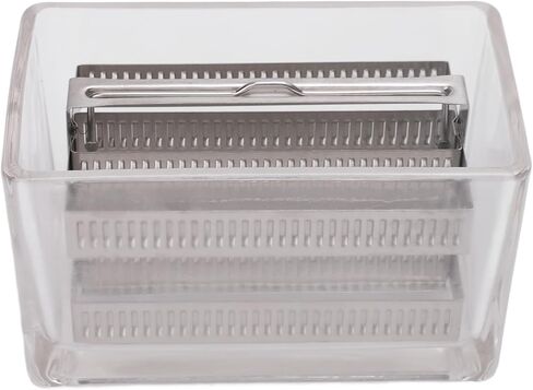 Zerodis Glass Specimen Storage Jar with Sealing Lid, Clear Staining Container for Microscope Slides Jar (60 Slides Capacity Stainless Steel Rack) in Saudi Arabia