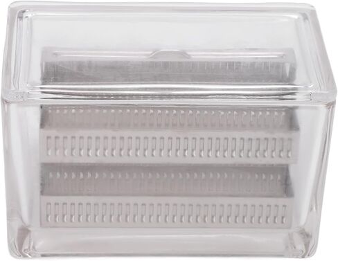 Zerodis Glass Specimen Storage Jar with Sealing Lid, Clear Staining Container for Microscope Slides Jar (60 Slides Capacity Stainless Steel Rack) in Saudi Arabia