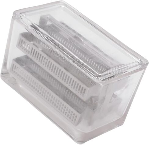 Zerodis Glass Specimen Storage Jar with Sealing Lid, Clear Staining Container for Microscope Slides Jar (60 Slides Capacity Stainless Steel Rack) in Saudi Arabia