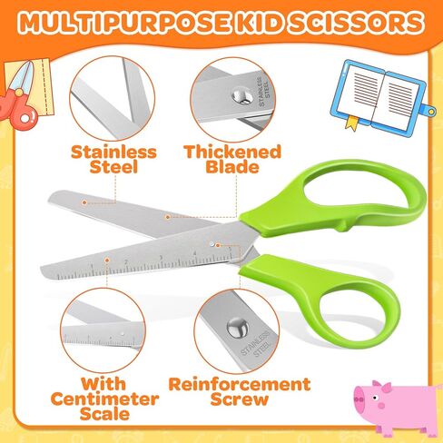 120 Pack Kids Scissors Bulk - 10 Colors 5" Safety Blunt Tip Comfort Grip Scissor for Preschool Kindergarten Elementary Classroom Student Cutting Paper, Back to School Supplies for Child in Saudi Arabia
